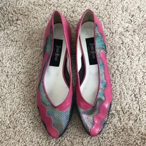 Pink Neiman Marcus flats with mesh